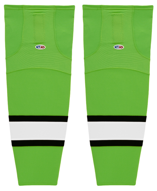 Athletic Knit (AK) HS2100-107 Lime Green/Black/White Mesh Ice Hockey Socks - PSH Sports