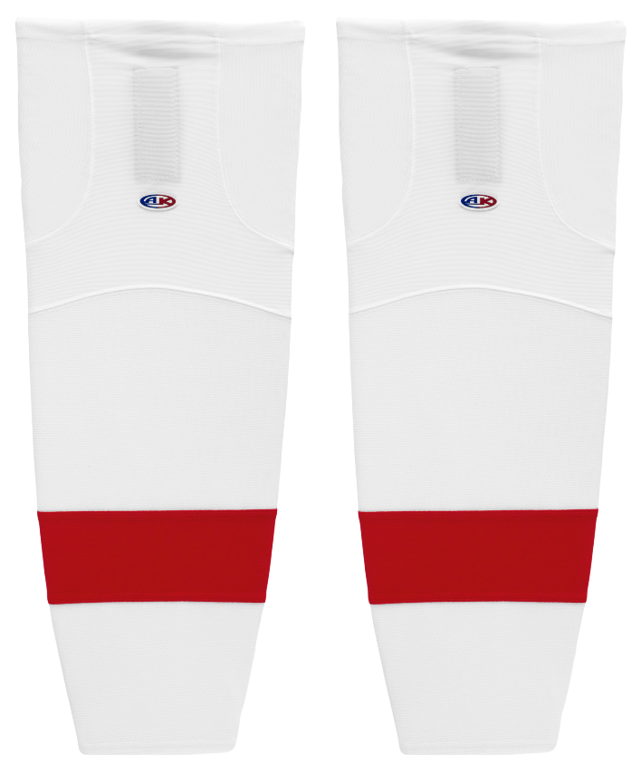 Athletic Knit (AK) HS2100-203 Detroit Red Wings White Mesh Ice Hockey Socks - PSH Sports