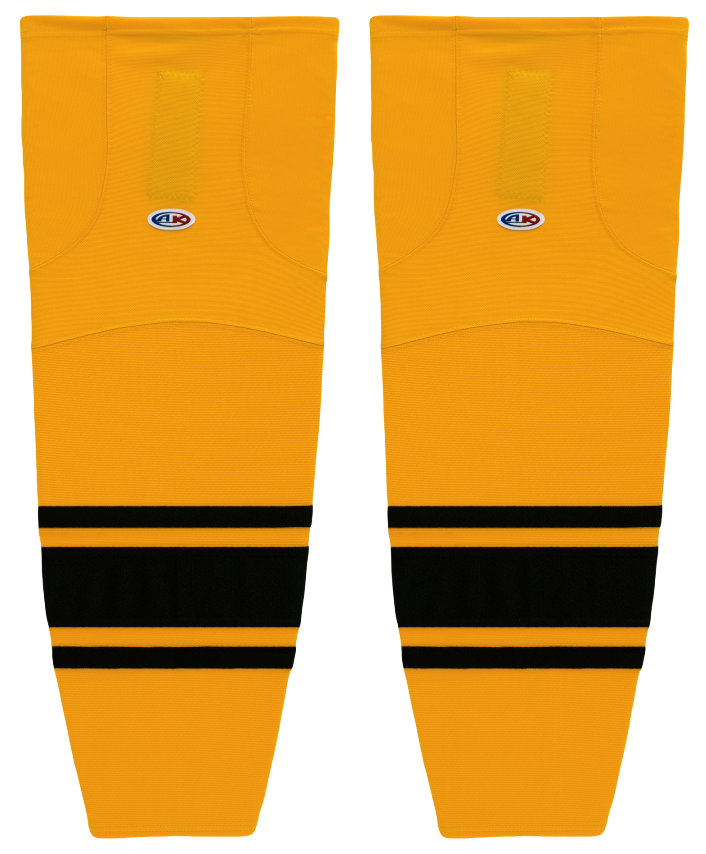 Athletic Knit (AK) HS2100-213 Gold/Black Mesh Ice Hockey Socks - PSH Sports