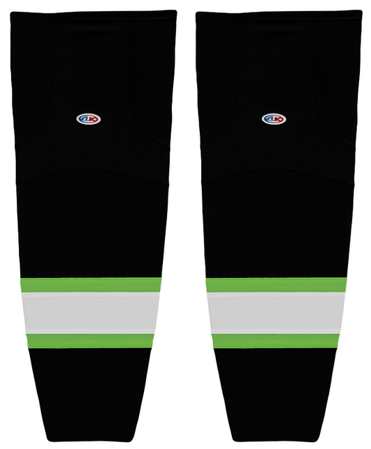 Athletic Knit (AK) HS2100-247 Black/Lime Green/White Mesh Ice Hockey Socks - PSH Sports