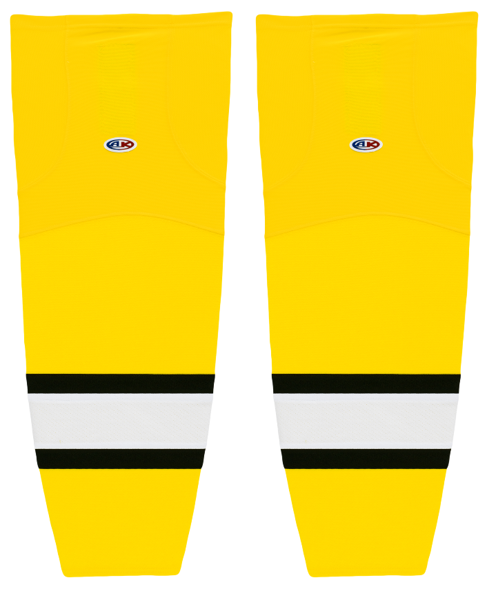 Athletic Knit (AK) HS2100-256 Maize/Black/White Mesh Ice Hockey Socks - PSH Sports