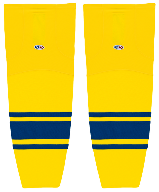 Athletic Knit (AK) HS2100-257 Maize/Royal Blue Mesh Ice Hockey Socks - PSH Sports