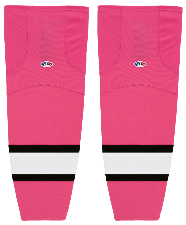 Athletic Knit (AK) HS2100-272 Pink/White/Black Mesh Ice Hockey Socks - PSH Sports