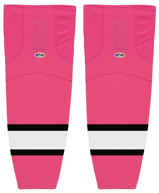 Athletic Knit (AK) HS2100-272 Pink/White/Black Mesh Ice Hockey Socks - PSH Sports