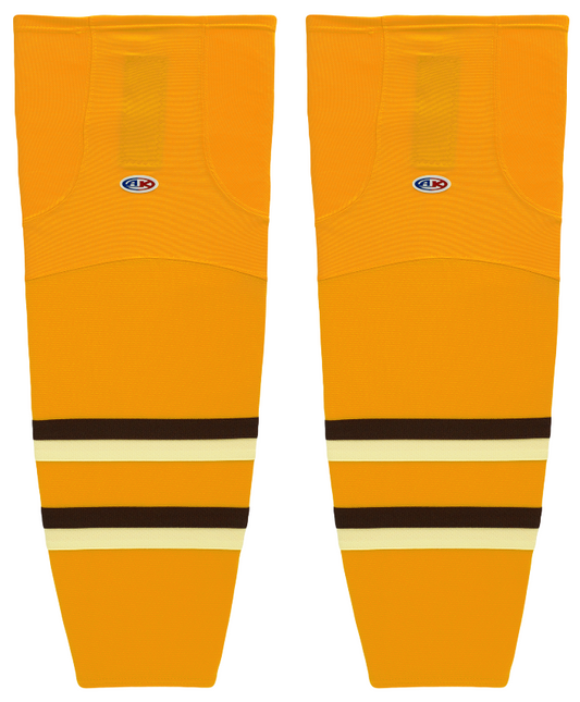 Athletic Knit (AK) HS2100-291 Boston Bruins Winter Classic Gold Mesh Ice Hockey Socks - PSH Sports