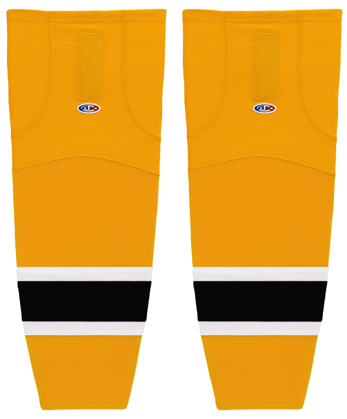 Athletic Knit (AK) HS2100-298 Boston Bruins Gold Mesh Ice Hockey Socks - PSH Sports