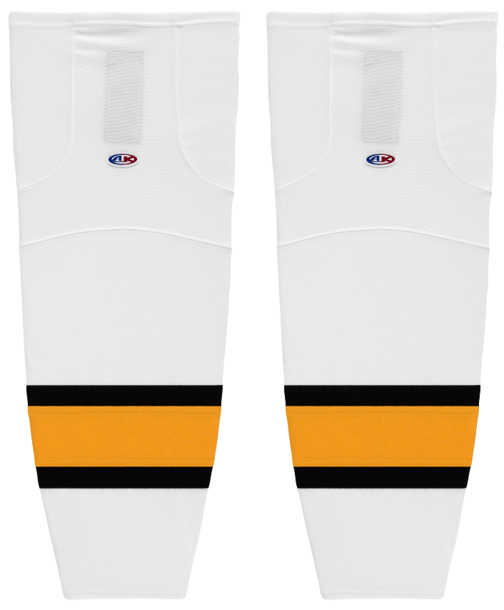 Athletic Knit (AK) HS2100-301 Boston Bruins White Mesh Ice Hockey Socks - PSH Sports