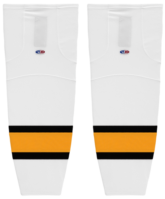 Athletic Knit (AK) HS2100-301 Boston Bruins White Mesh Ice Hockey Socks - PSH Sports