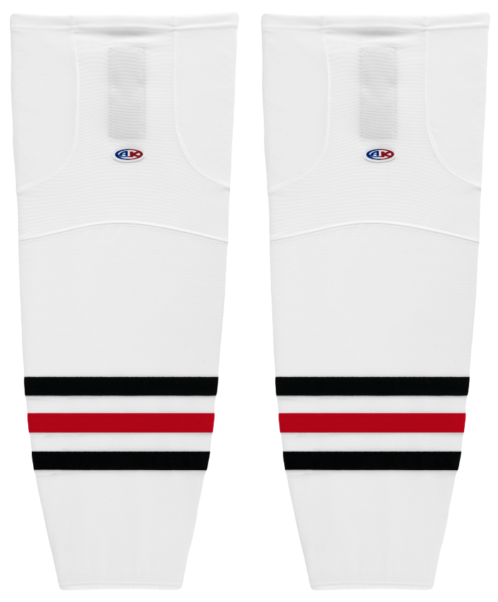 Athletic Knit (AK) HS2100-305 Chicago Blackhawks White Mesh Ice Hockey Socks - PSH Sports