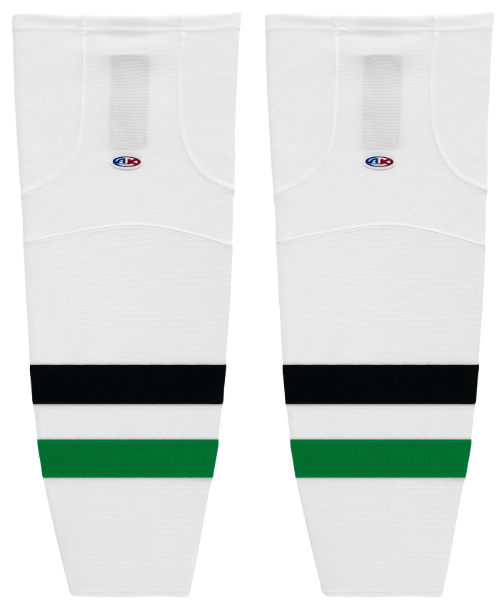 Athletic Knit (AK) HS2100-377 2013 Dallas Stars White Mesh Ice Hockey Socks - PSH Sports