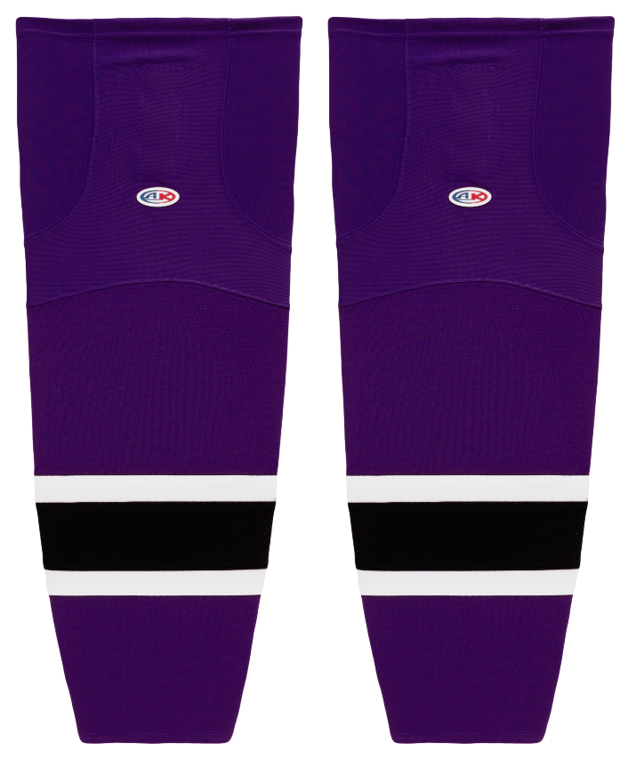 Athletic Knit (AK) HS2100-438 Purple/White/Black Mesh Ice Hockey Socks - PSH Sports