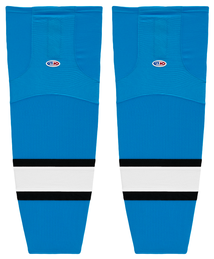 Athletic Knit (AK) HS2100-444 Pro Blue/Black/White Mesh Ice Hockey Socks - PSH Sports