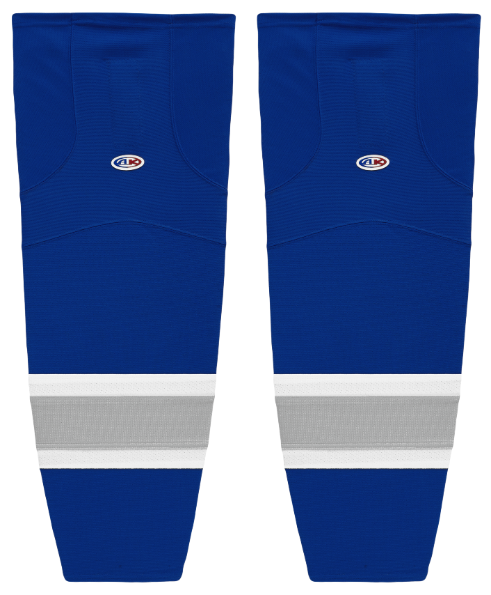 Athletic Knit (AK) HS2100-446 Royal Blue/Grey/White Mesh Ice Hockey Socks - PSH Sports