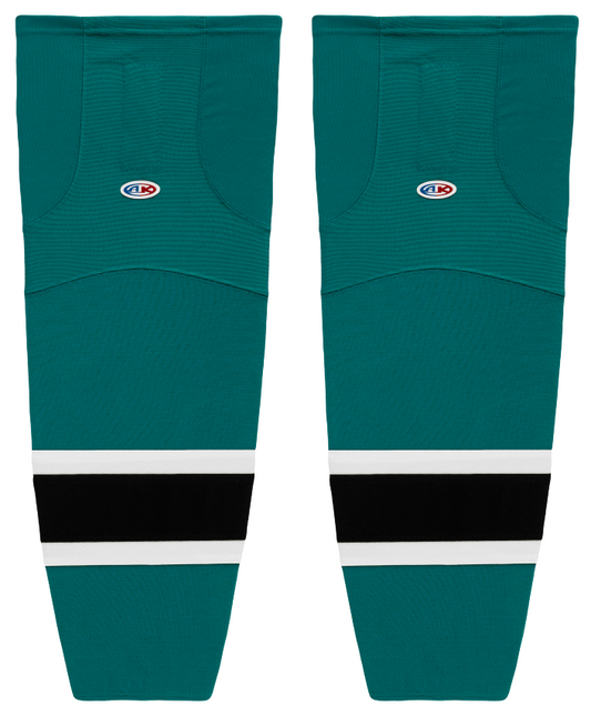 Athletic Knit (AK) HS2100-457 Pacific Teal/White/Black Mesh Ice Hockey Socks - PSH Sports
