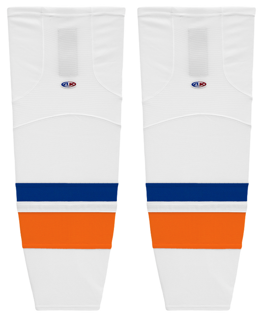 Athletic Knit (AK) HS2100-491 2010 New York Islanders White Mesh Ice Hockey Socks - PSH Sports