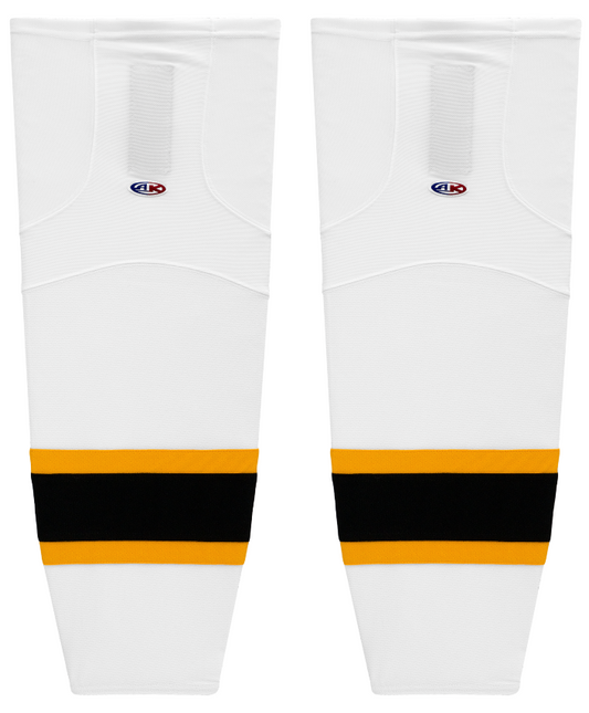Athletic Knit (AK) HS2100-499 2007 Boston Bruins White Mesh Ice Hockey Socks - PSH Sports