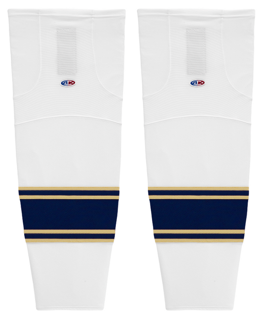 Athletic Knit (AK) HS2100-521 University of Notre Dame Fighting Irish White Mesh Ice Hockey Socks - PSH Sports