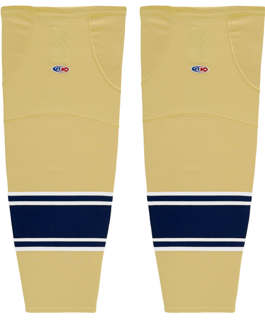 Athletic Knit (AK) HS2100-522 University of Notre Dame Fighting Irish Vegas Gold Mesh Ice Hockey Socks - PSH Sports