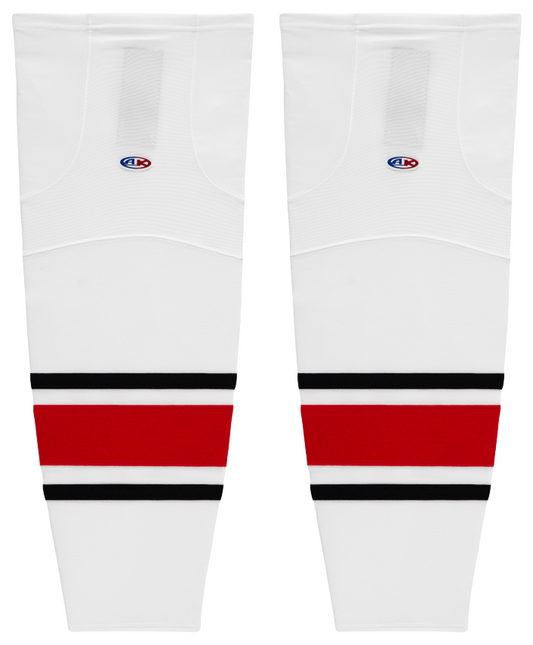 Athletic Knit (AK) HS2100-528 2013 Carolina Hurricanes White Mesh Ice Hockey Socks - PSH Sports