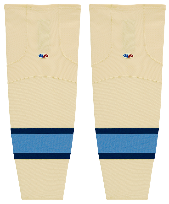 Athletic Knit (AK) HS2100-545 Sand/Navy/Sky Blue Mesh Ice Hockey Socks - PSH Sports