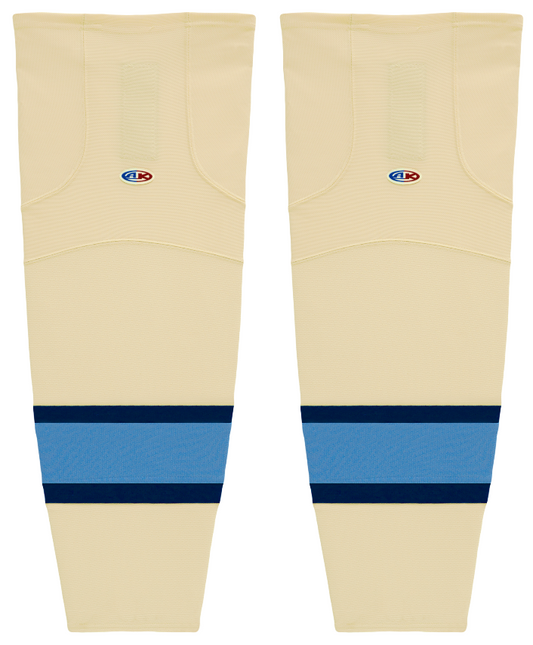 Athletic Knit (AK) HS2100-545 Sand/Navy/Sky Blue Mesh Ice Hockey Socks - PSH Sports