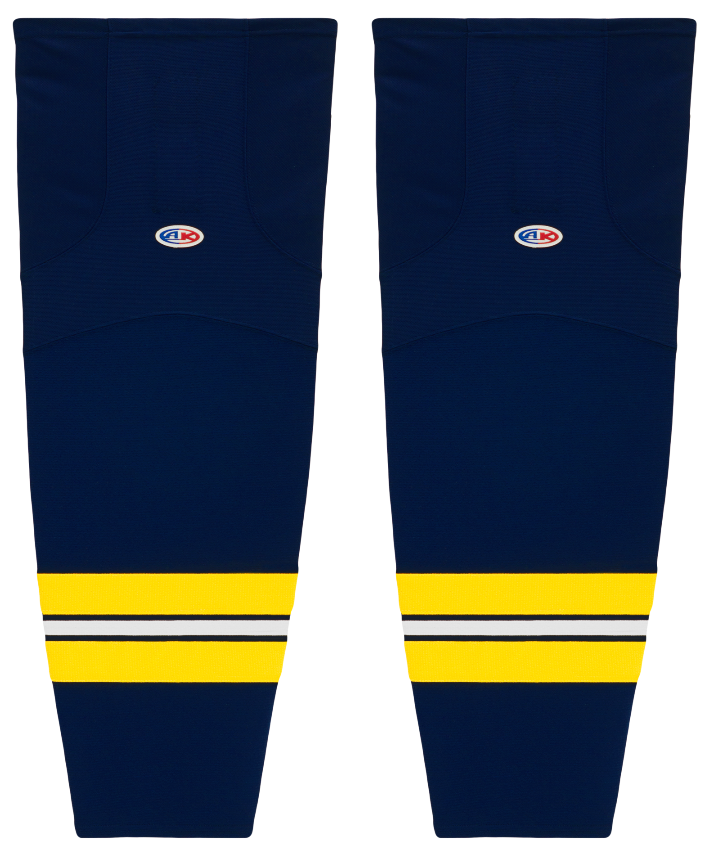 Athletic Knit (AK) HS2100-589 2011 University of Michigan Wolverines Navy Mesh Ice Hockey Socks - PSH Sports