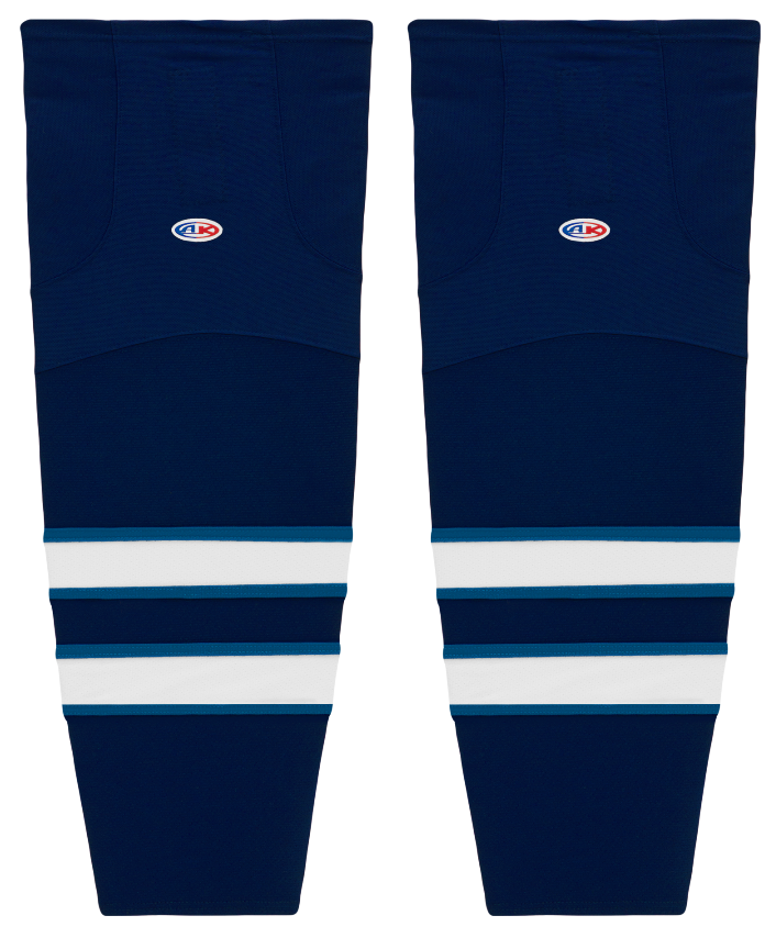 Athletic Knit (AK) HS2100-595 2011 Winnipeg Jets Navy Mesh Ice Hockey Socks - PSH Sports