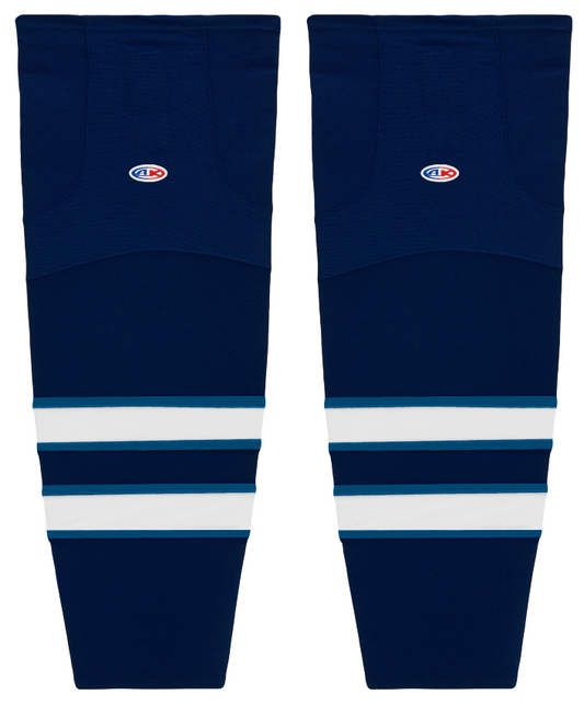 Athletic Knit (AK) HS2100-595 2011 Winnipeg Jets Navy Mesh Ice Hockey Socks - PSH Sports