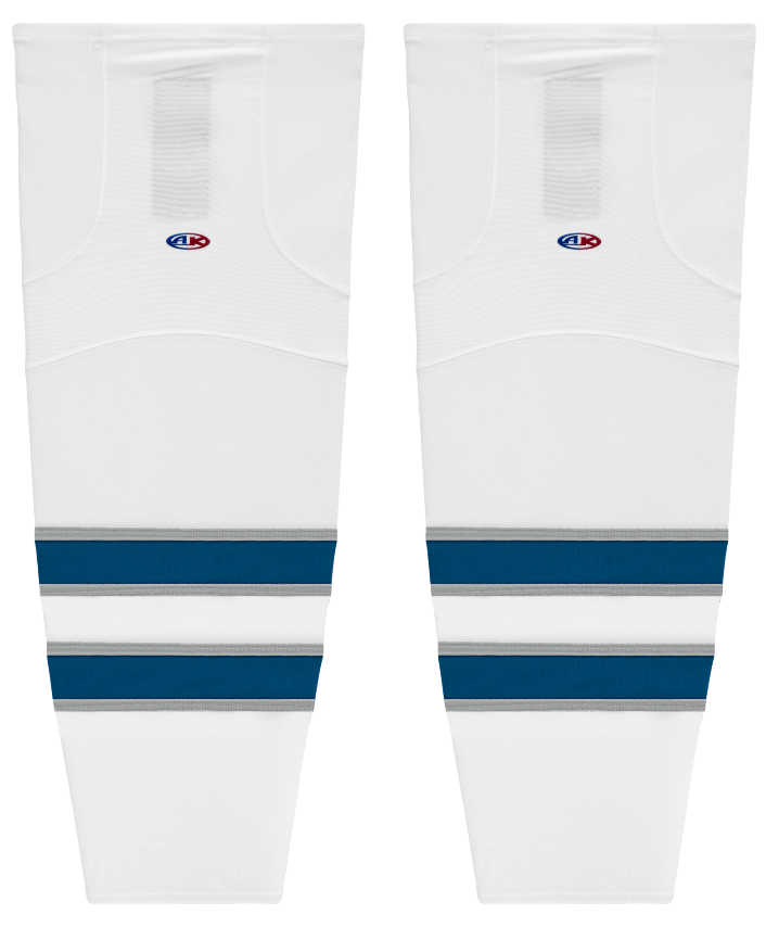 Athletic Knit (AK) HS2100-596 2011 Winnipeg Jets White Mesh Ice Hockey Socks - PSH Sports