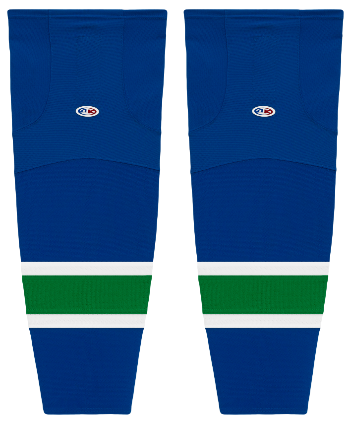 Athletic Knit (AK) HS2100-622 2004 Vancouver Canucks Royal Blue Mesh Ice Hockey Socks - PSH Sports