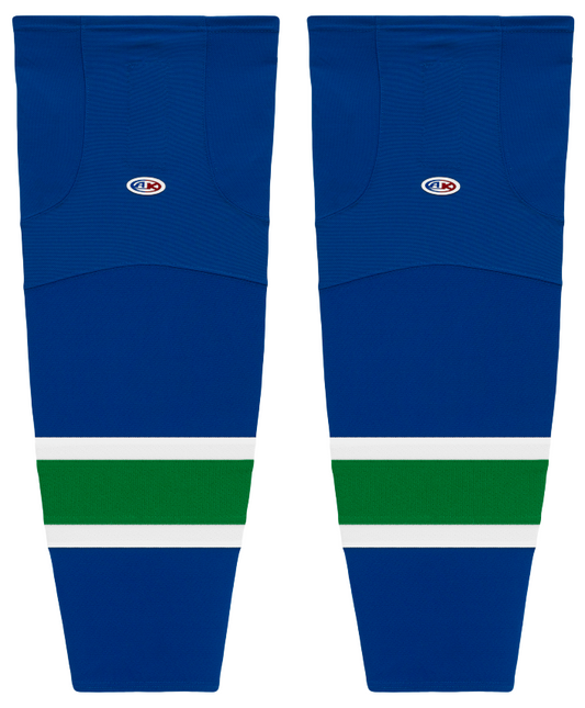 Athletic Knit (AK) HS2100-622 2004 Vancouver Canucks Royal Blue Mesh Ice Hockey Socks - PSH Sports