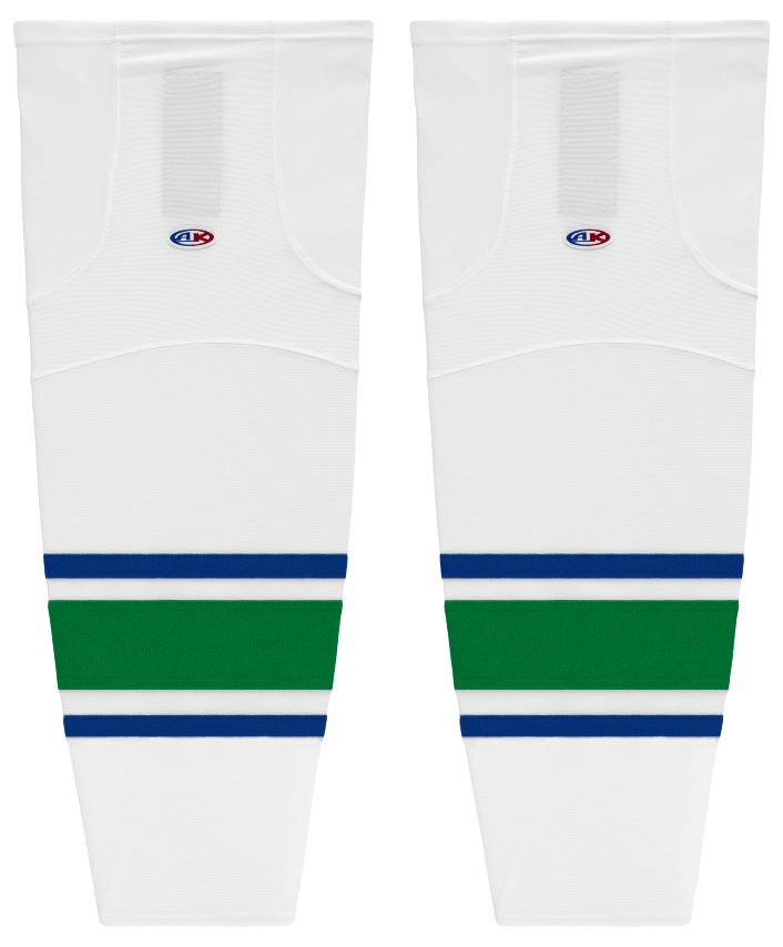 Athletic Knit (AK) HS2100-623 2004 Vancouver Canucks White Mesh Ice Hockey Socks - PSH Sports