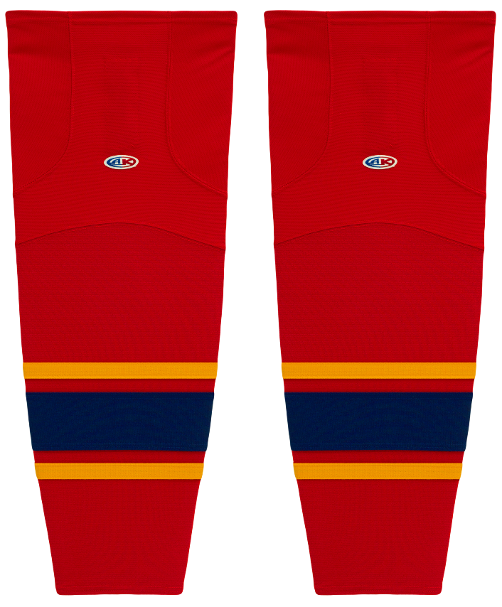 Athletic Knit (AK) HS2100-662 2013 Florida Panthers Red Mesh Ice Hockey Socks - PSH Sports