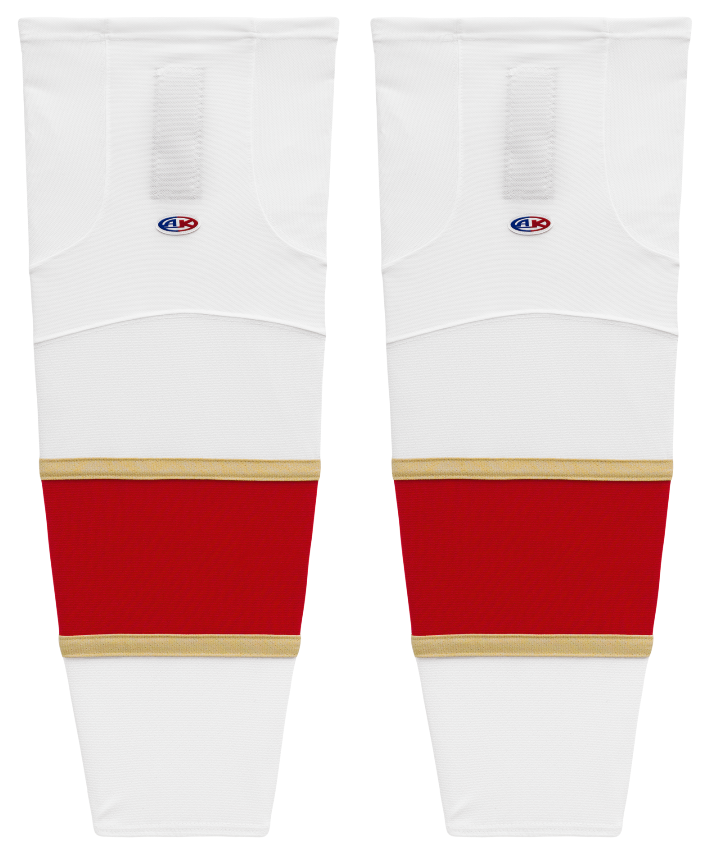 Athletic Knit (AK) HS2100-669 2016 Florida Panthers White Mesh Ice Hockey Socks - PSH Sports