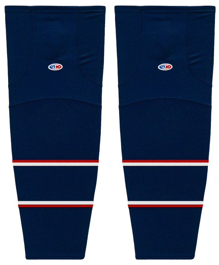 Athletic Knit (AK) HS2100-688 2017 Columbus Blue Jackets Navy Mesh Ice Hockey Socks - PSH Sports
