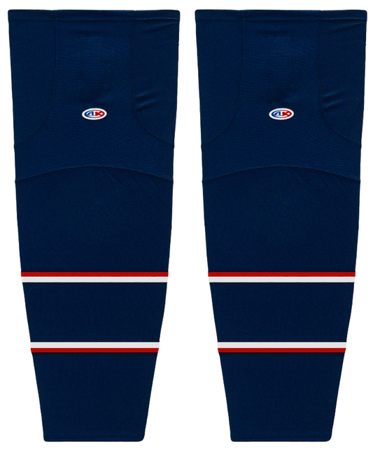 Athletic Knit (AK) HS2100-688 2017 Columbus Blue Jackets Navy Mesh Ice Hockey Socks - PSH Sports