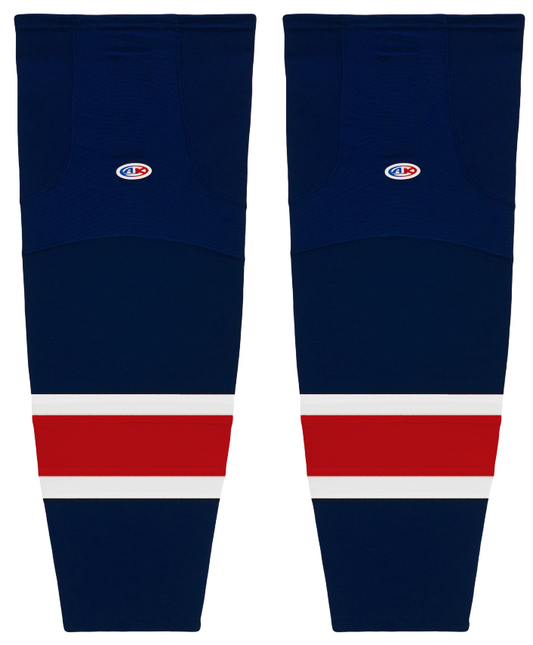 Athletic Knit (AK) HS2100-690 Columbus Blue Jackets Navy Mesh Ice Hockey Socks - PSH Sports