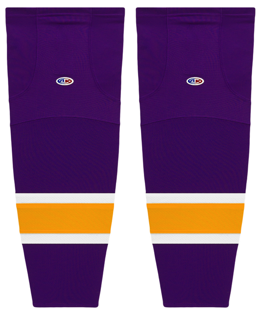 Athletic Knit (AK) HS2100-751 Vintage Los Angeles Kings Purple Mesh Ice Hockey Socks - PSH Sports