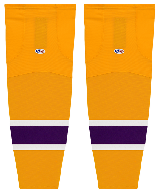 Athletic Knit (AK) HS2100-752 Vintage Los Angeles Kings Gold Mesh Ice Hockey Socks - PSH Sports