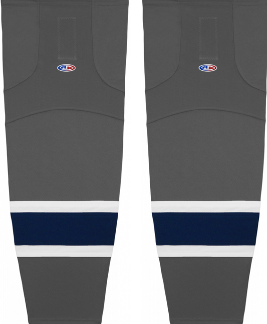 Athletic Knit (AK) HS2100-757 2021 Winnipeg Jets Reverse Retro Charcoal Mesh Ice Hockey Socks - PSH Sports