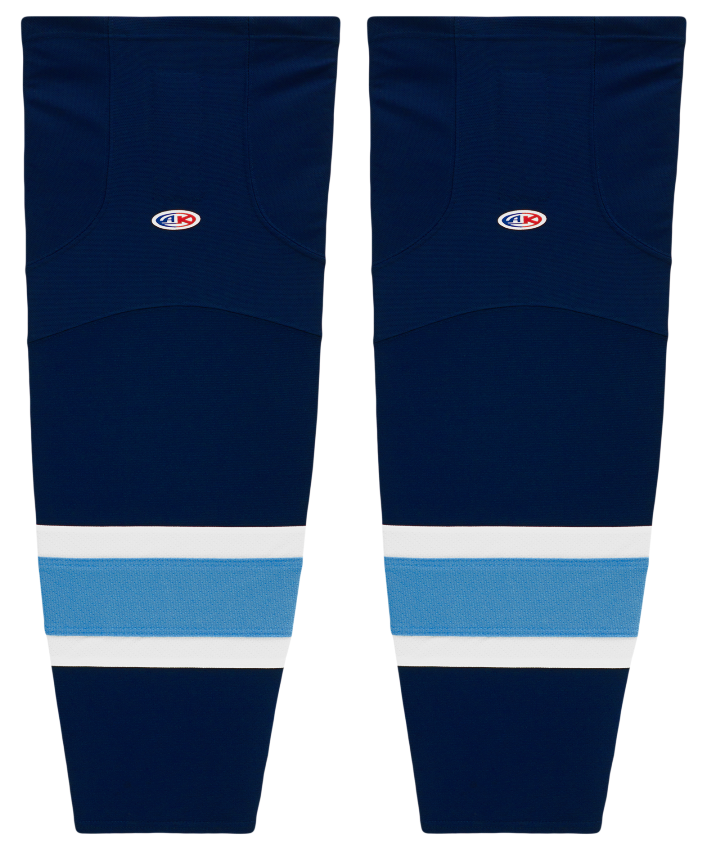 Athletic Knit (AK) HS2100-761 Navy/Sky Blue/White Mesh Ice Hockey Socks - PSH Sports
