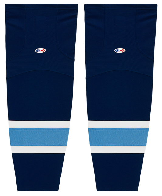 Athletic Knit (AK) HS2100-761 Navy/Sky Blue/White Mesh Ice Hockey Socks - PSH Sports