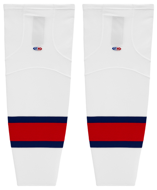Athletic Knit (AK) HS2100-765 White/Navy/Red Mesh Ice Hockey Socks - PSH Sports