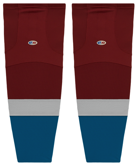 Athletic Knit (AK) HS2100-804 2011 Colorado Avalanche Cardinal Red Mesh Ice Hockey Socks - PSH Sports