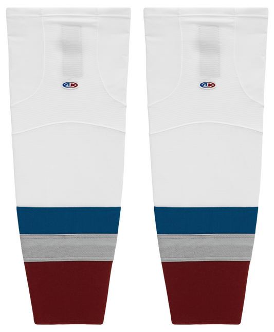 Athletic Knit (AK) HS2100-805 2011 Colorado Avalanche White Mesh Ice Hockey Socks - PSH Sports