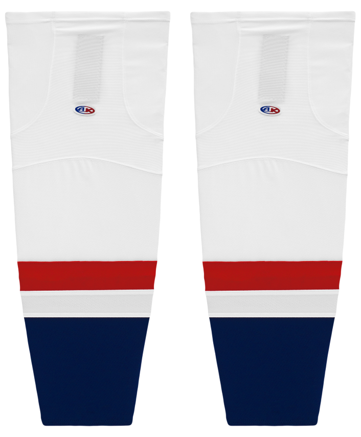 Athletic Knit (AK) HS2100-809 2013 Washington Capitals White Mesh Ice Hockey Socks - PSH Sports