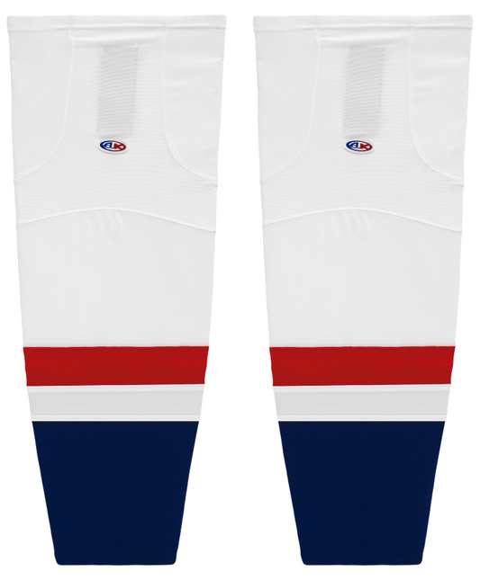 Athletic Knit (AK) HS2100-809 2013 Washington Capitals White Mesh Ice Hockey Socks - PSH Sports