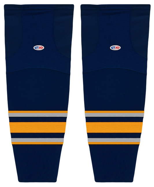 Athletic Knit (AK) HS2100-810 2009 Buffalo Sabres Third Navy Mesh Ice Hockey Socks - PSH Sports