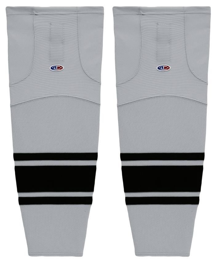 Athletic Knit (AK) HS2100-822 Grey/Black Mesh Ice Hockey Socks - PSH Sports