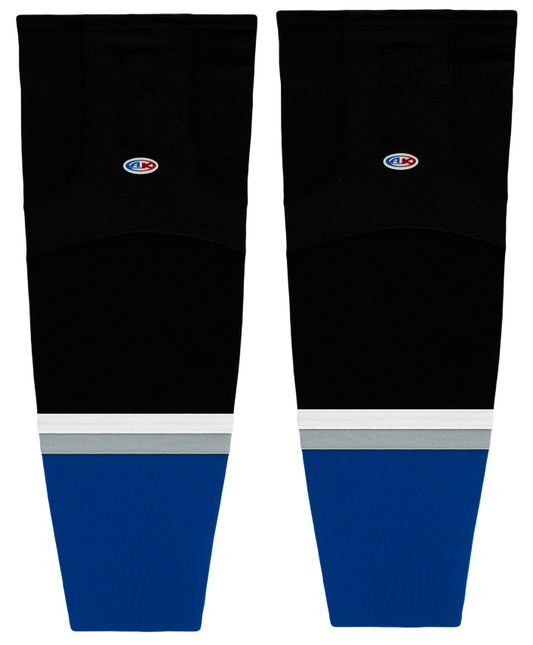 Athletic Knit (AK) HS2100-838 2009 Tampa Bay Lightning Third Black/Royal Blue Mesh Ice Hockey Socks - PSH Sports